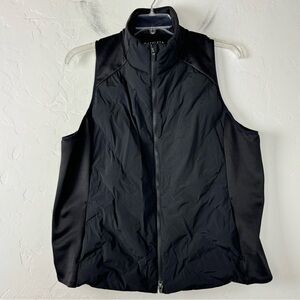 Athleta Vest‎ Inlet Sleeveless Jacket Coat Solid Black Puffer Full Zip Down Fill